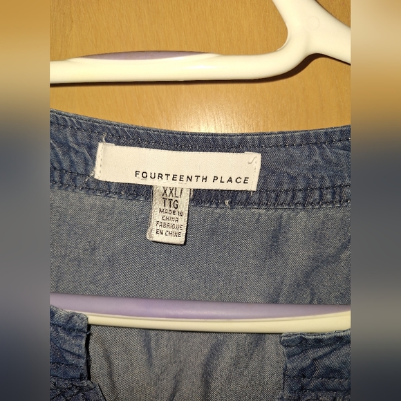 Fourteenth Place Jean Style Blouse Size XXL - Picture 2 of 3